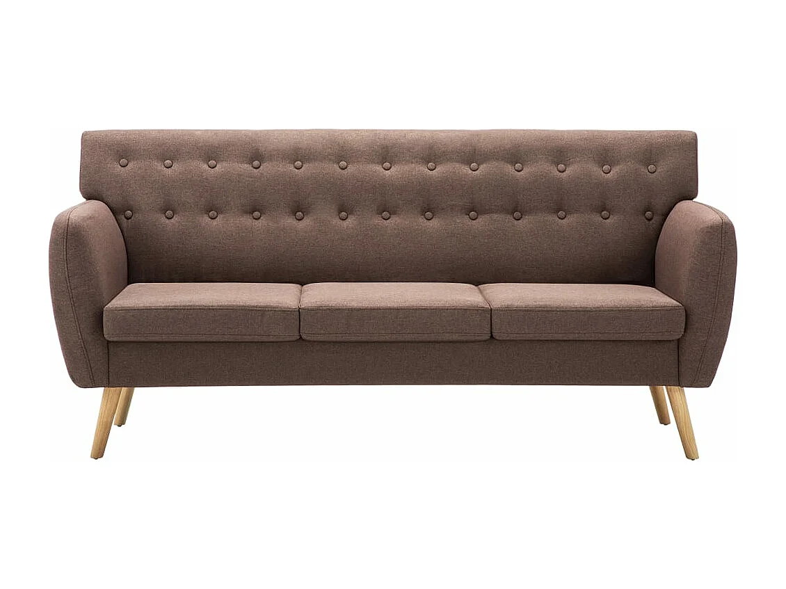 NETTLIFE Canapé à 3 places revêtement en tissu 172x70x82 cm marron