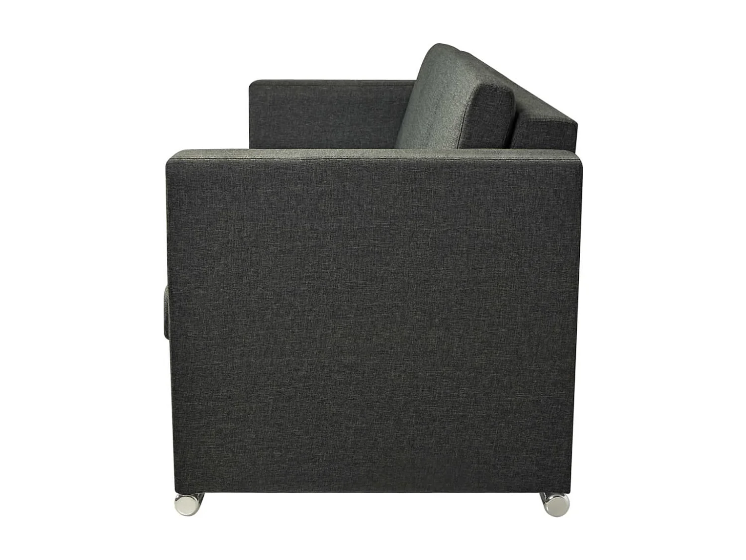 NETTLIFE Ensemble de canapés deux pièces Tissu Gris foncé