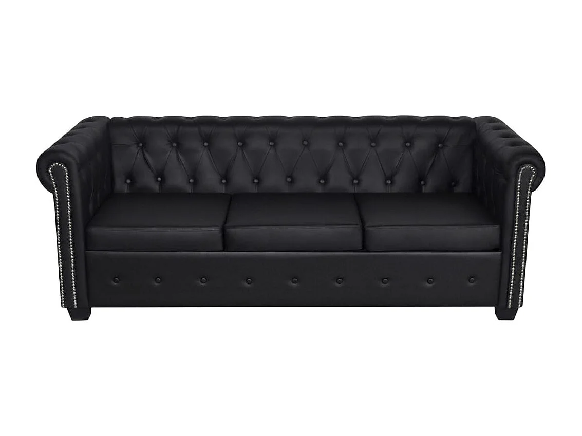 NETTLIFE Canapé Chesterfield à 2 places et à 3 places noir