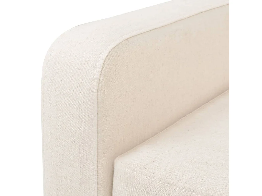 NETTLIFE Canapé à 3 places Tissu Blanc crème