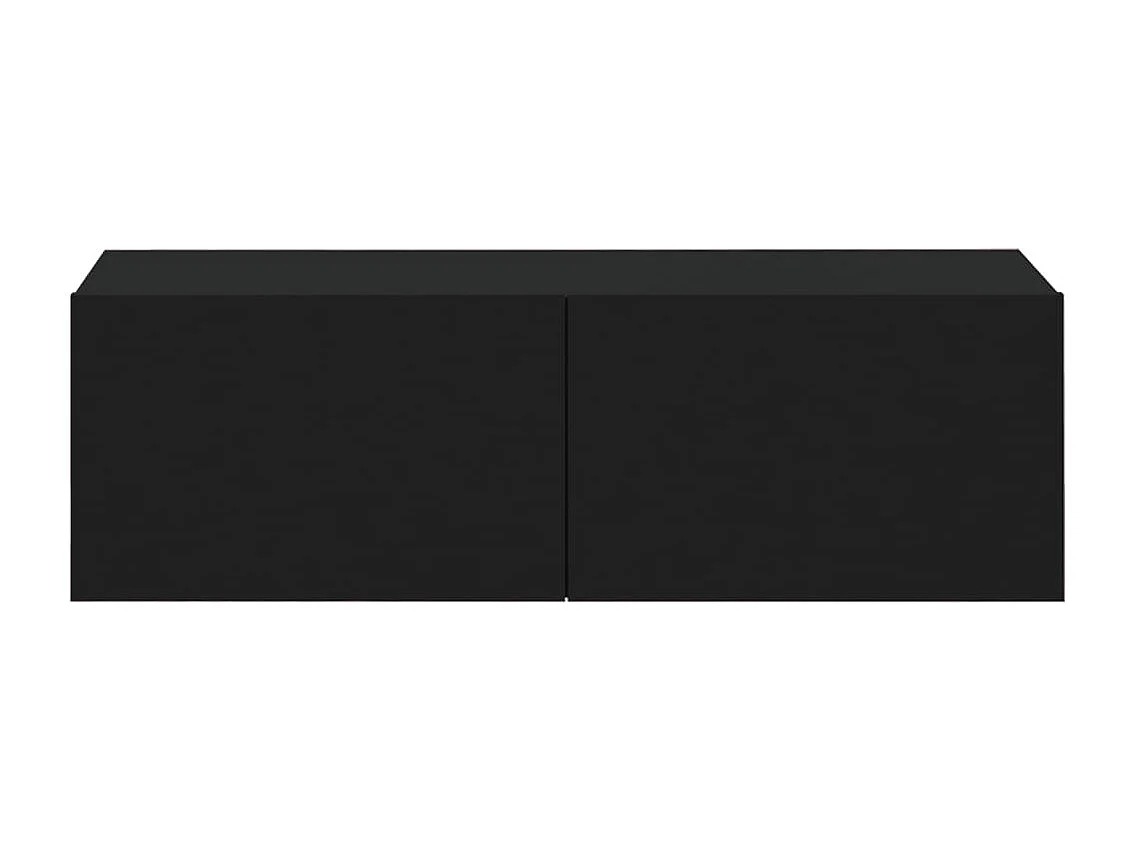 Meubles TV muraux 2 pcs noir 100x30x30 cm bois d'ingénierie