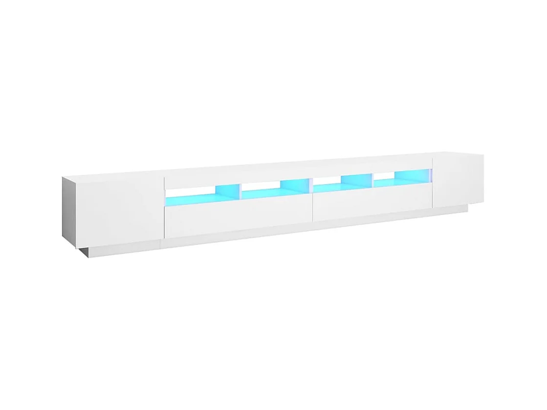 Meuble TV avec lumières LED Blanc 300x35x40 cm