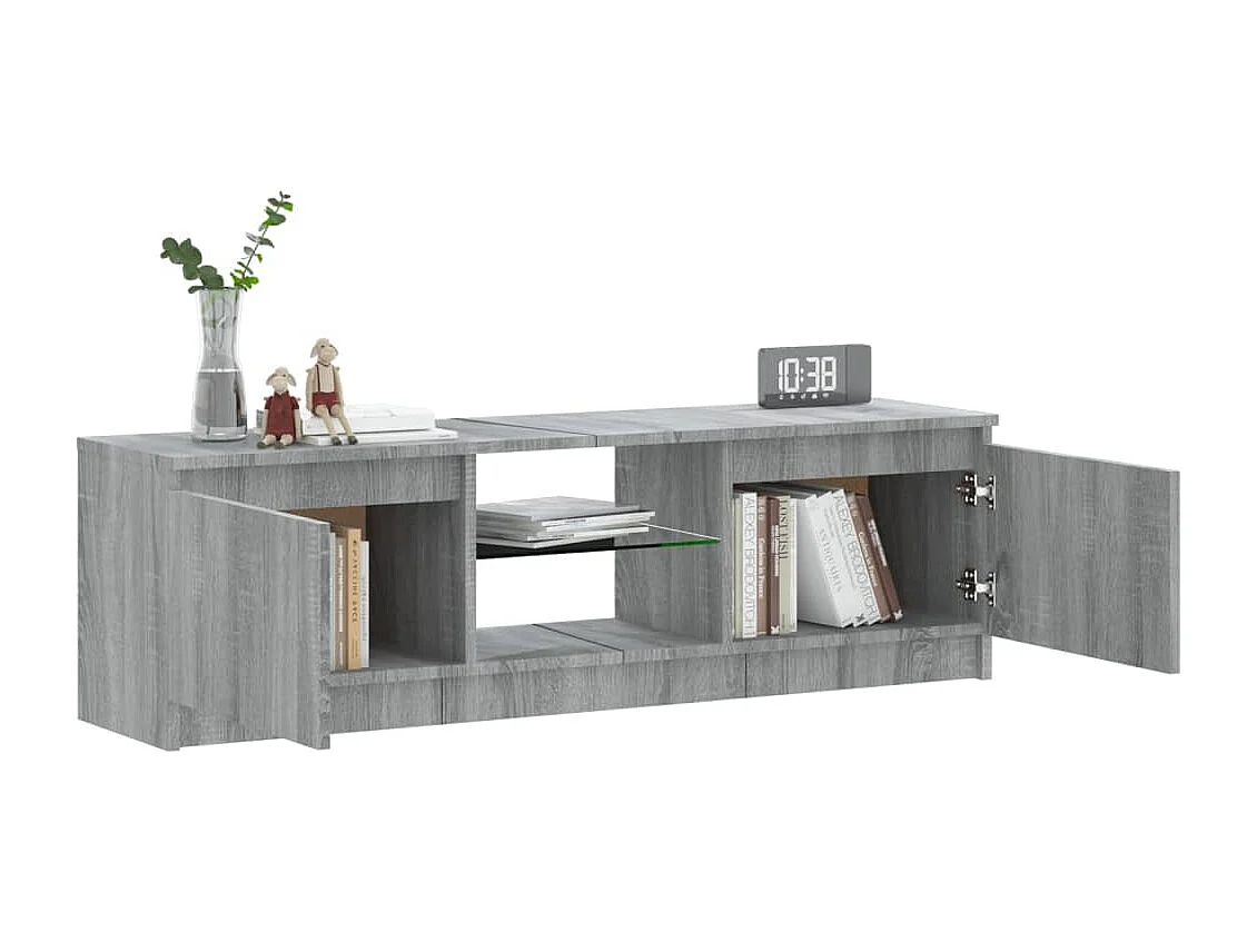 Meuble TV avec lumières LED sonoma gris 120x30x35,5 cm