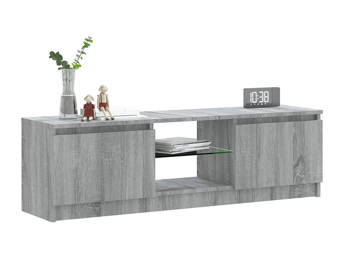 Meuble TV avec lumières LED sonoma gris 120x30x35,5 cm