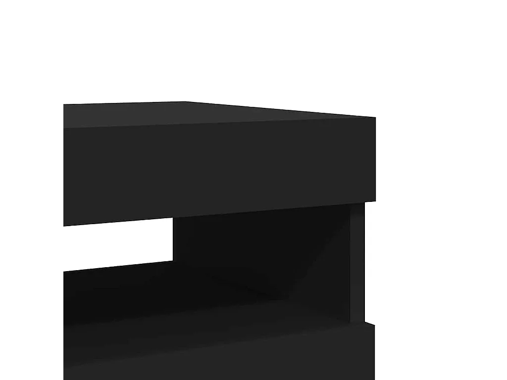 Meubles TV avec lumières LED 2 pcs Noir 60x35x40 cm