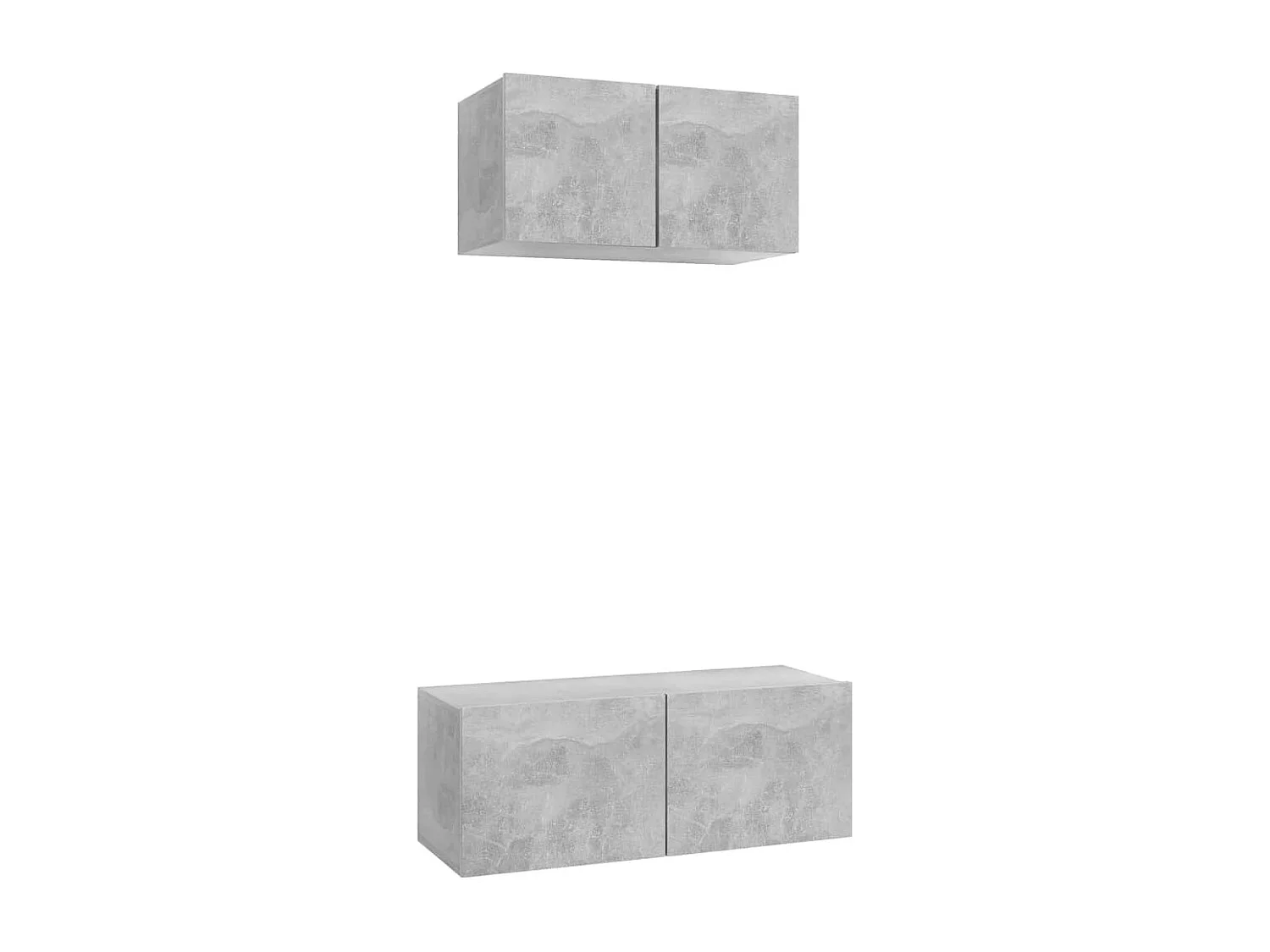 Ensemble de meubles TV 2 pcs Gris béton Bois d'ingénierie