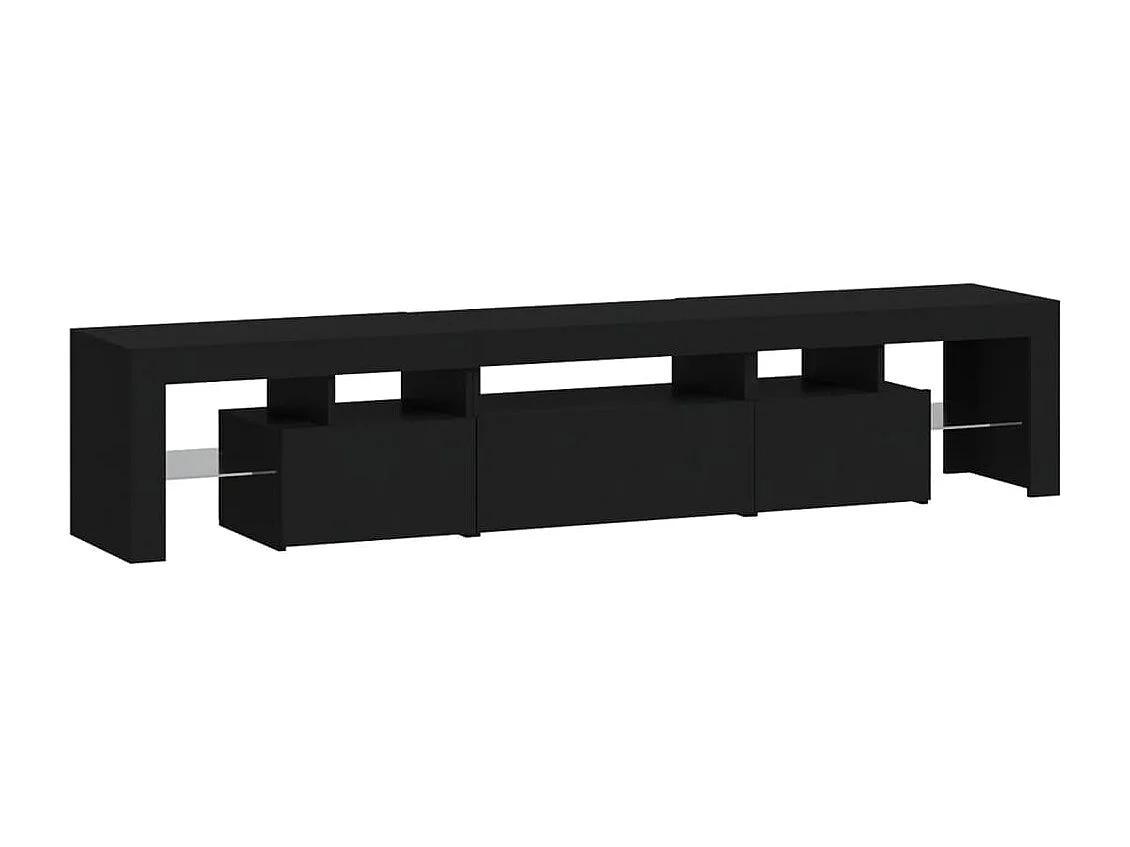 Meuble TV avec lumières LED Noir 200x36,5x40 cm
