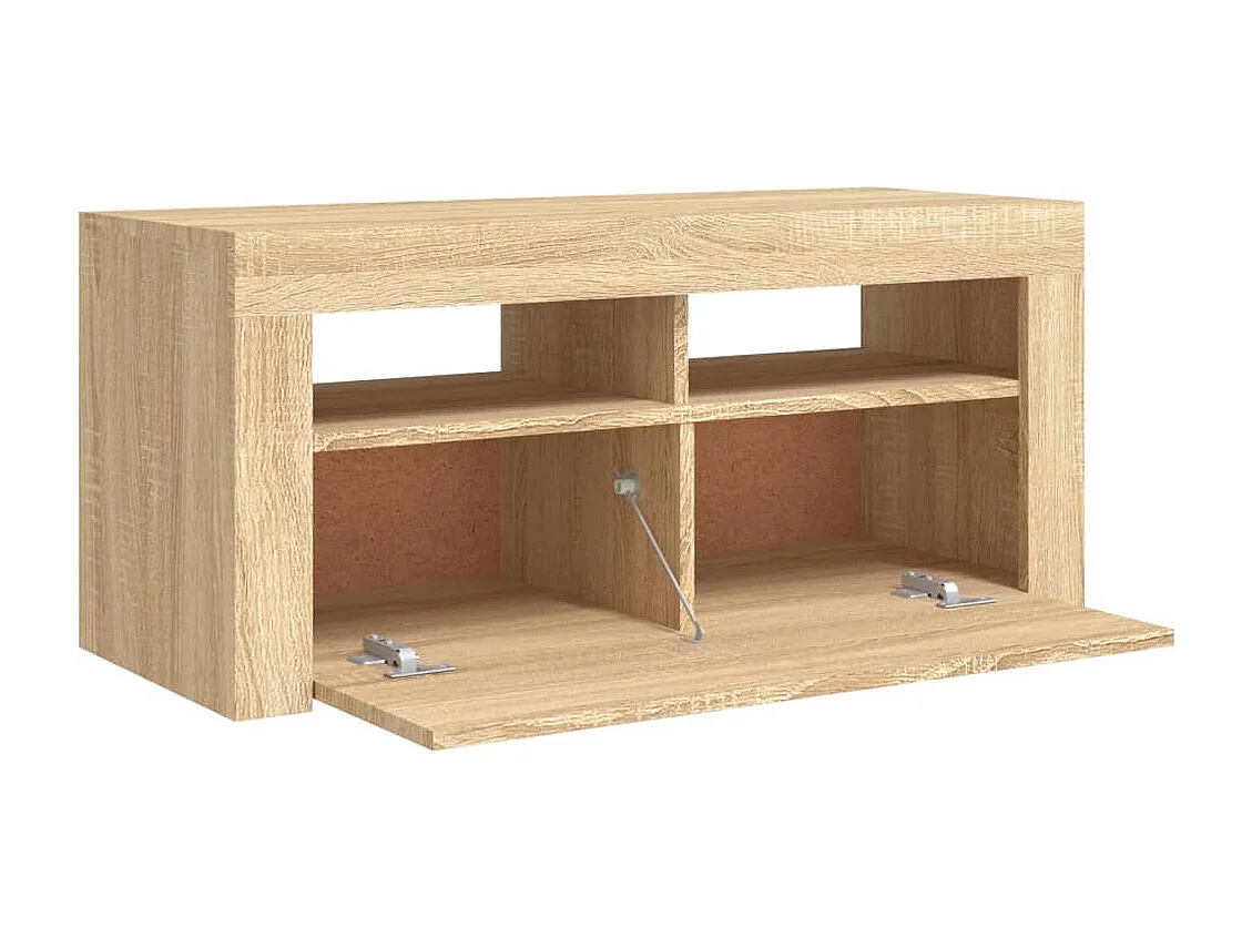 Meuble TV avec lumières LED chêne sonoma 90x35x40 cm