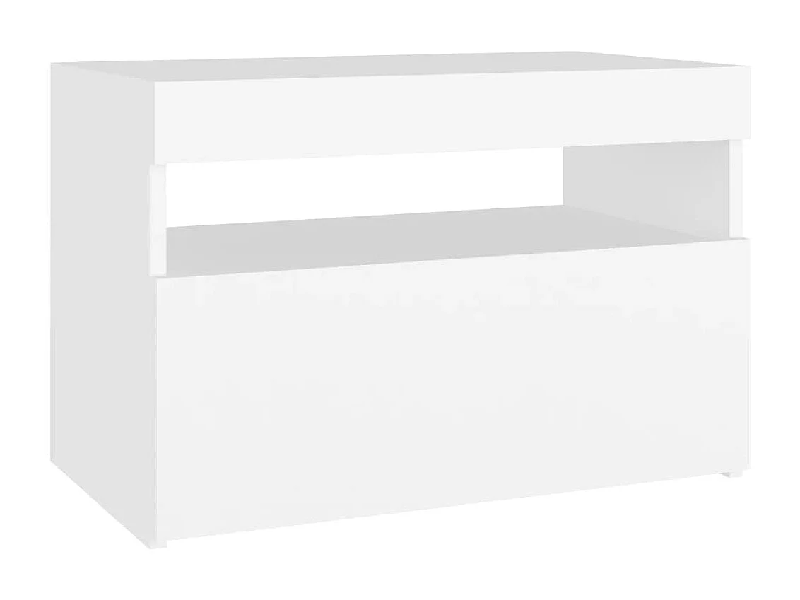 Meuble TV avec lumières LED blanc 60x35x40 cm