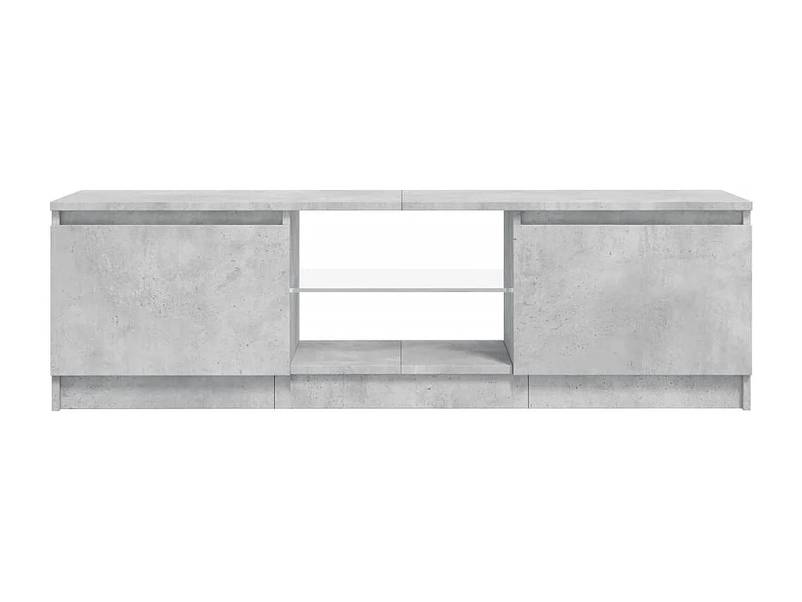 Meuble TV avec lumières LED gris béton 120x30x35,5 cm