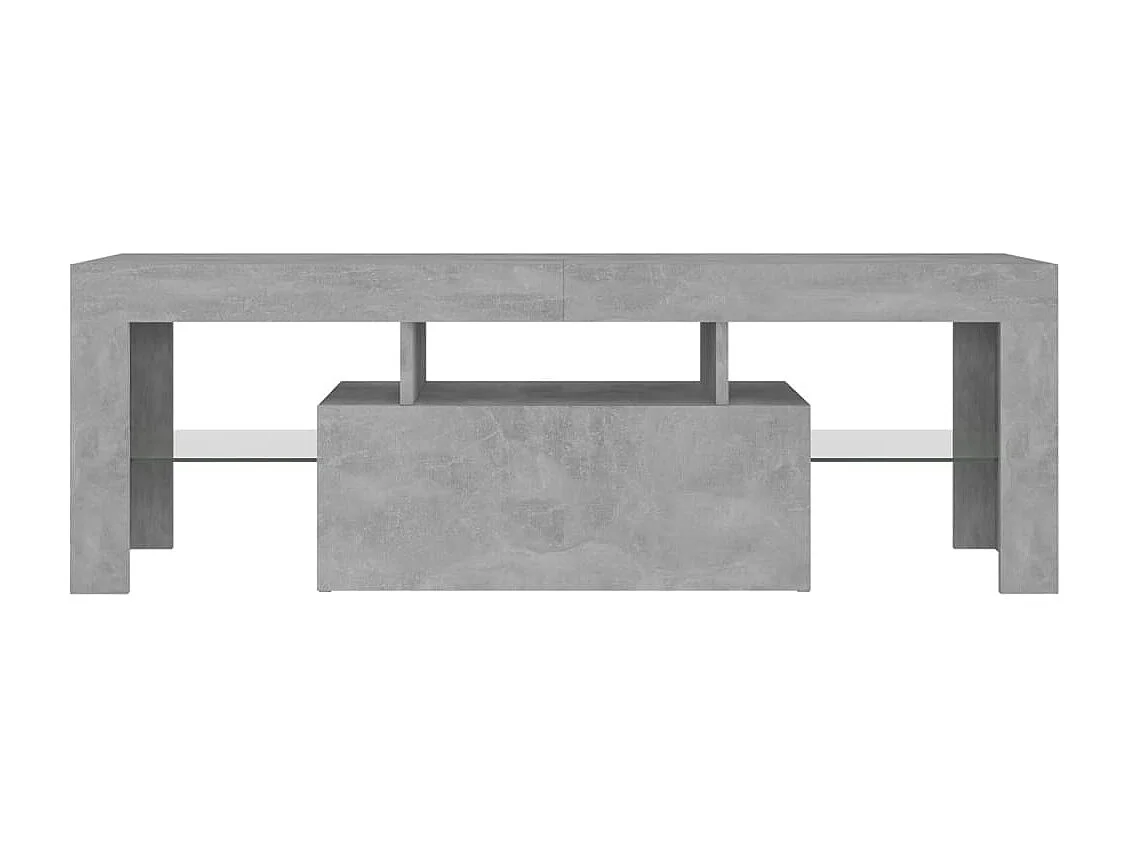 Meuble TV avec lumières LED gris béton 120x35x40 cm
