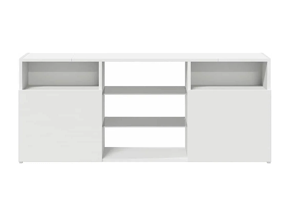 Meuble TV avec lumières LED blanc 120x30x50 cm