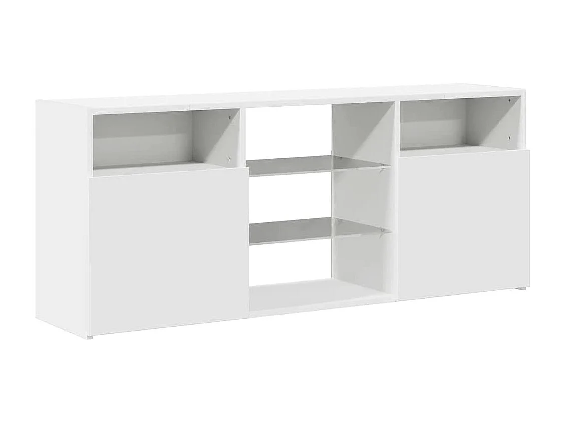 Meuble TV avec lumières LED blanc 120x30x50 cm