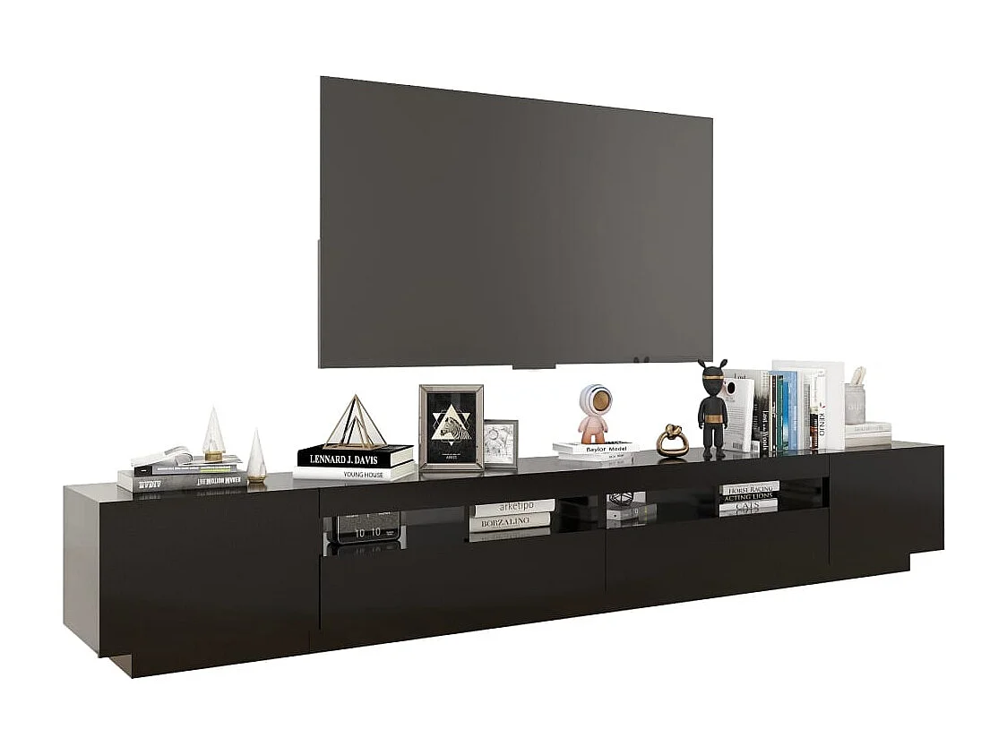 Meuble TV avec lumières LED Noir 260x35x40 cm