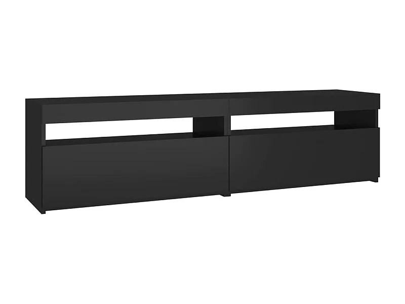 Meubles TV 2 pcs avec lumières LED Noir 75x35x40 cm