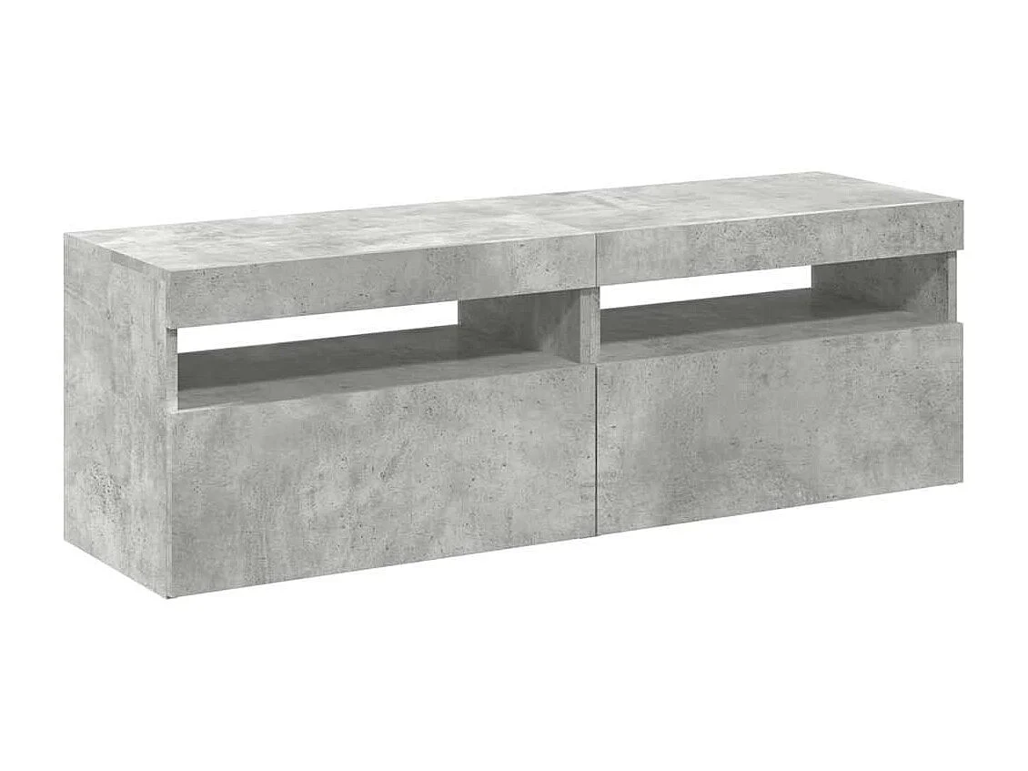 Meubles TV avec lumières LED 2 pcs gris béton 60x35x40 cm