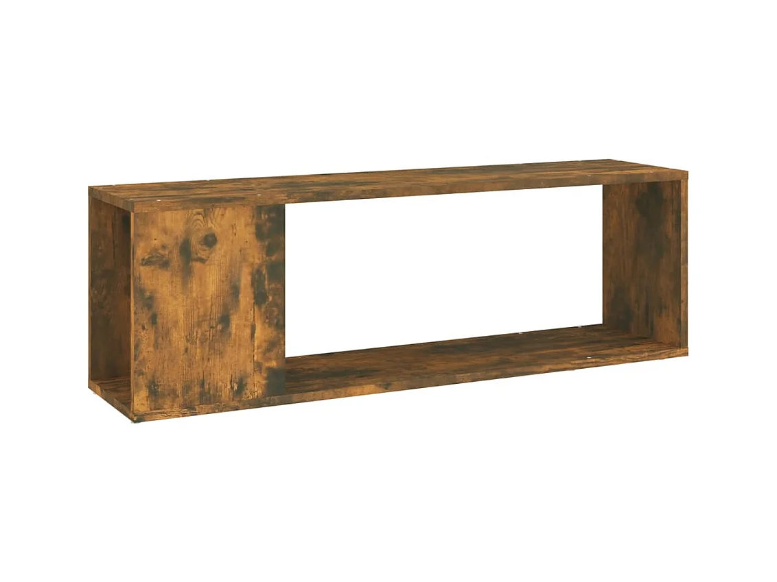 Meuble TV Chêne fumé 100x24x32 cm Bois d'ingénierie