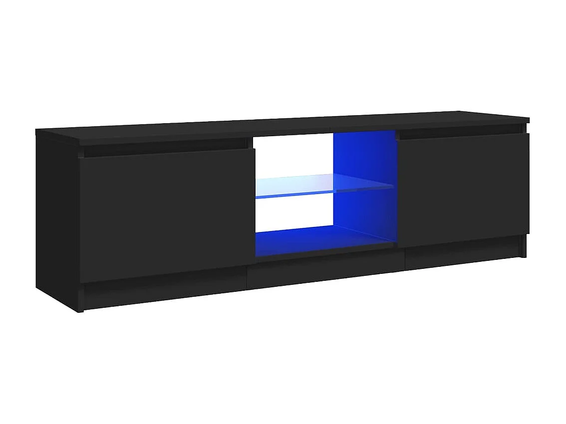 Meuble TV avec lumières LED Noir 120x30x35,5 cm