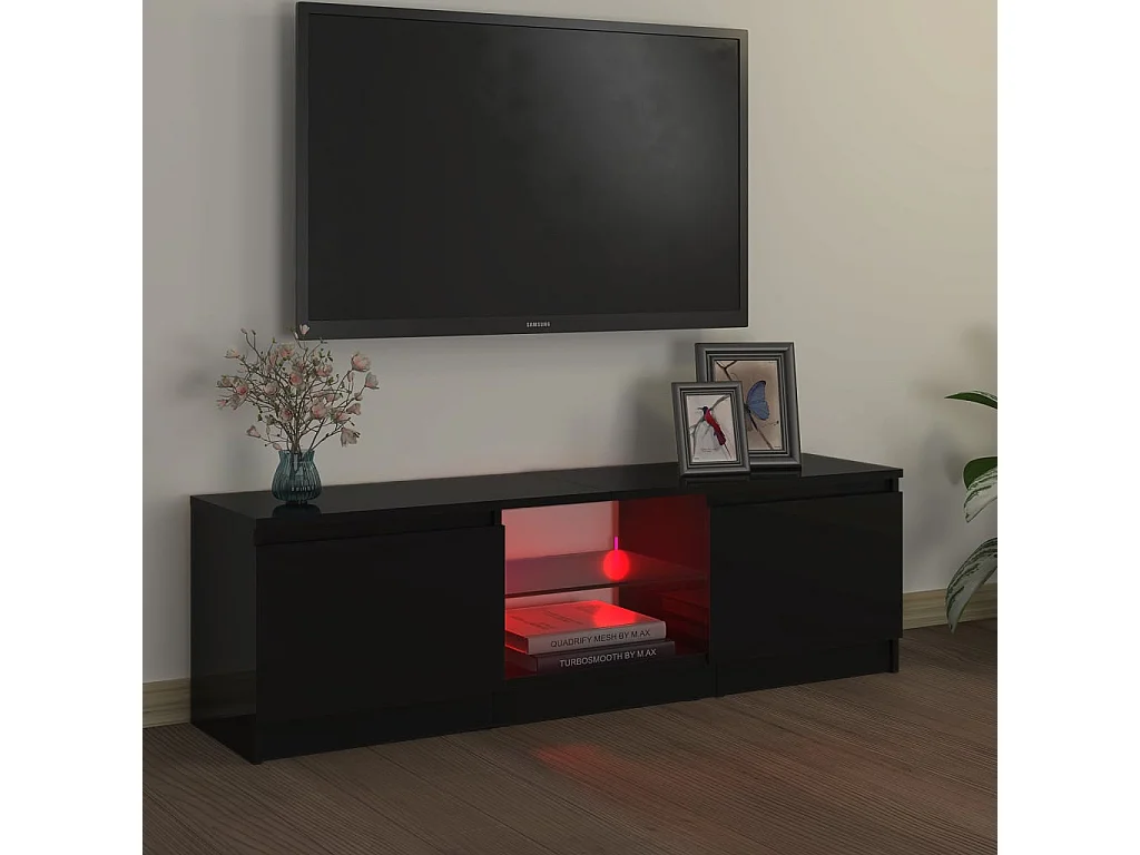 Meuble TV avec lumières LED Noir 120x30x35,5 cm