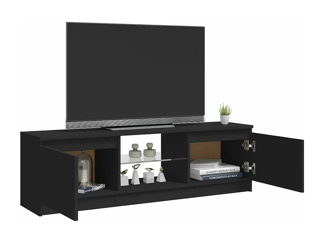 Meuble TV avec lumières LED Noir 120x30x35,5 cm