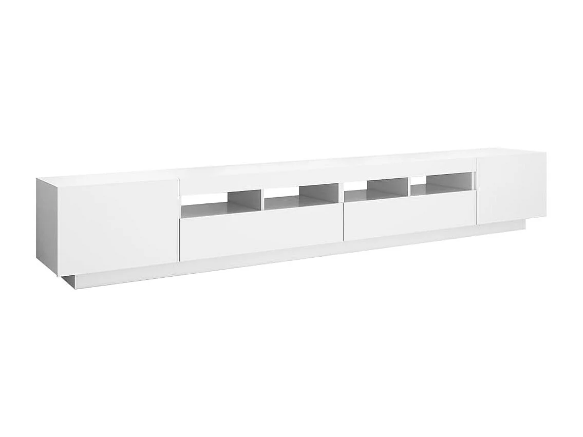 Meuble TV avec lumières LED Blanc 260x35x40 cm