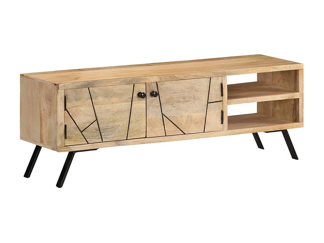 Meuble TV 110x30x40 cm Bois massif de manguier