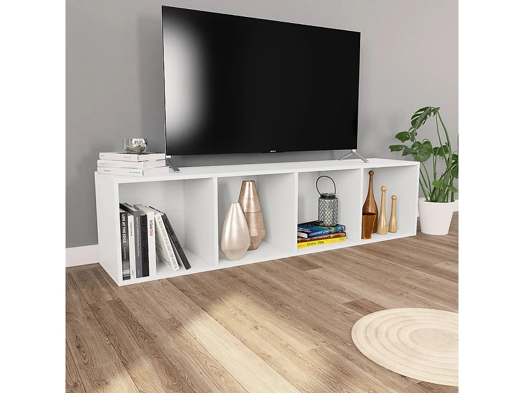 Bibliothèque/Meuble TV Blanc 36x30x143 cm Bois d'ingénierie