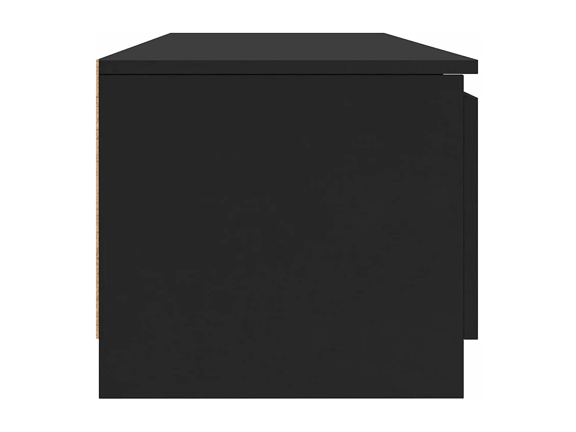 Meuble TV Noir 140x40x35,5 cm Bois d'ingénierie
