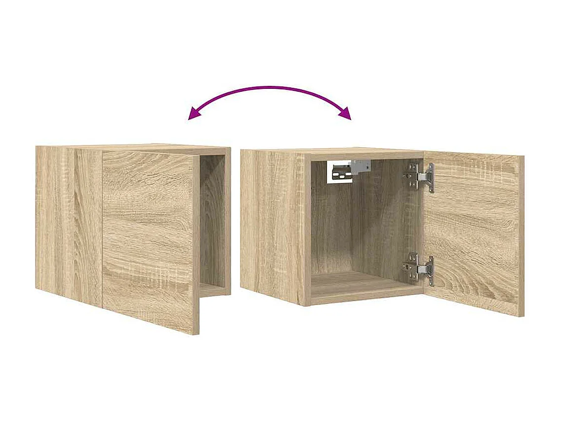 Meubles TV muraux 2 pcs Chêne sonoma 30,5x30x30 cm