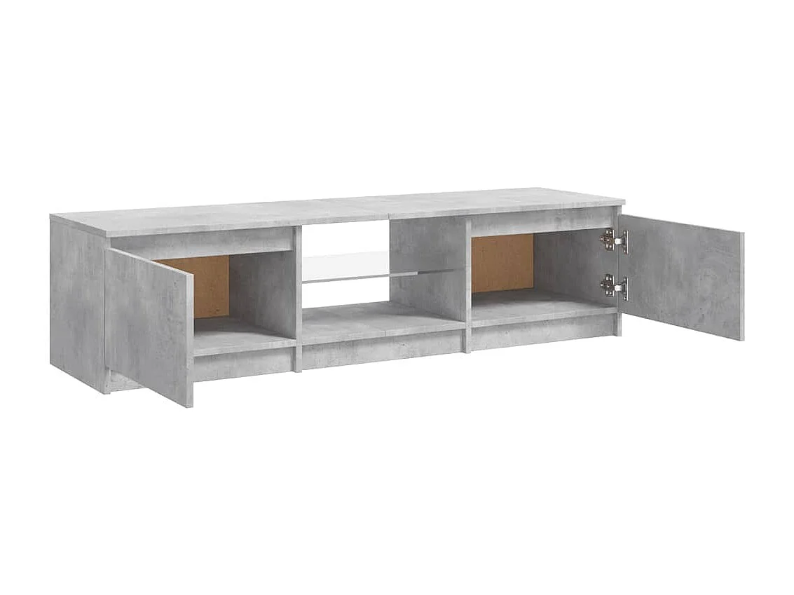 Meuble TV avec lumières LED gris béton 140x40x35,5 cm