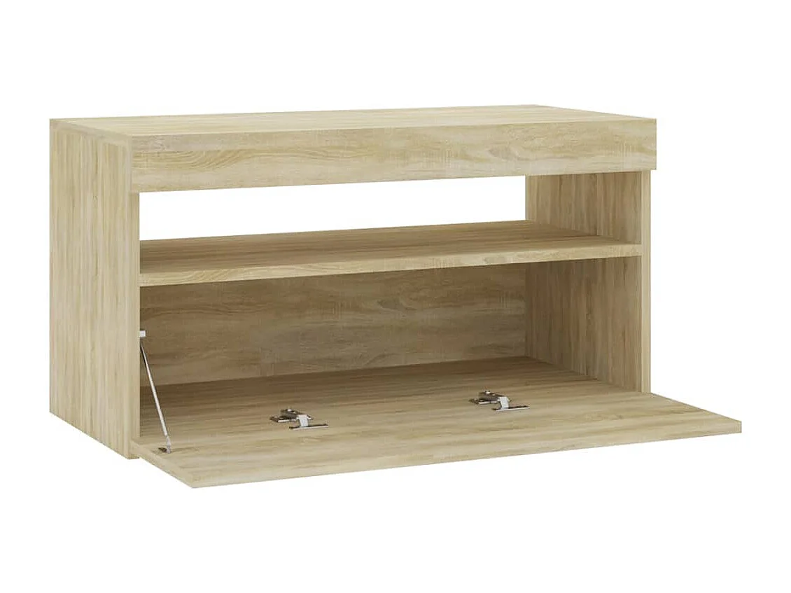 Meuble TV avec lumières LED Chêne sonoma 75x35x40 cm