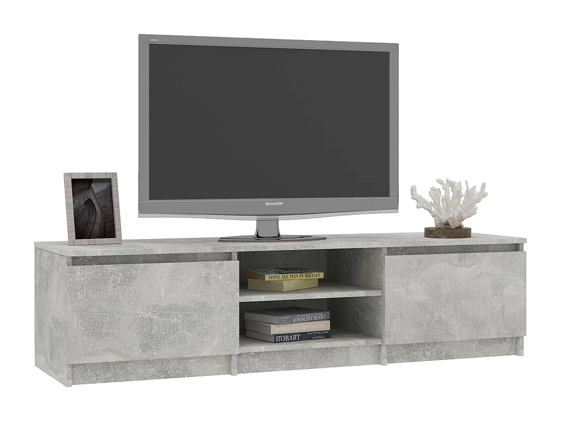 Meuble TV Gris béton 140x40x35,5 cm Bois d'ingénierie