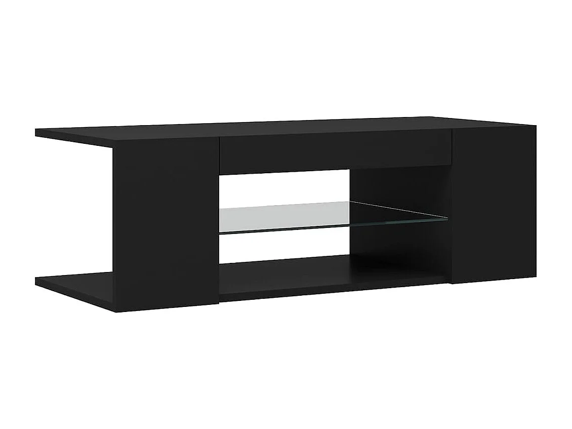 Meuble TV avec lumières LED Noir 90x39x30 cm