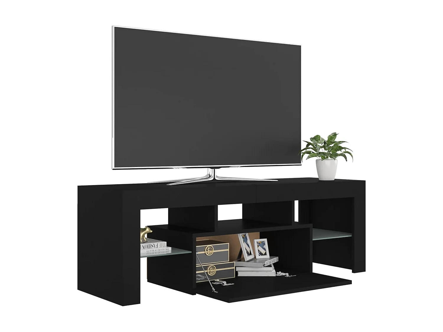 Meuble TV avec lumières LED noir 120x35x40 cm