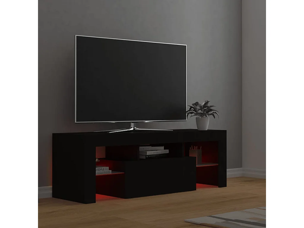Meuble TV avec lumières LED noir 120x35x40 cm