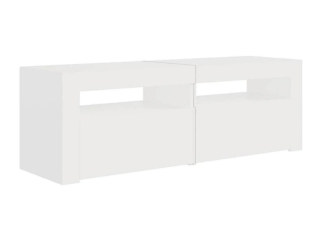 Meuble TV avec lumières LED blanc 120x35x40 cm