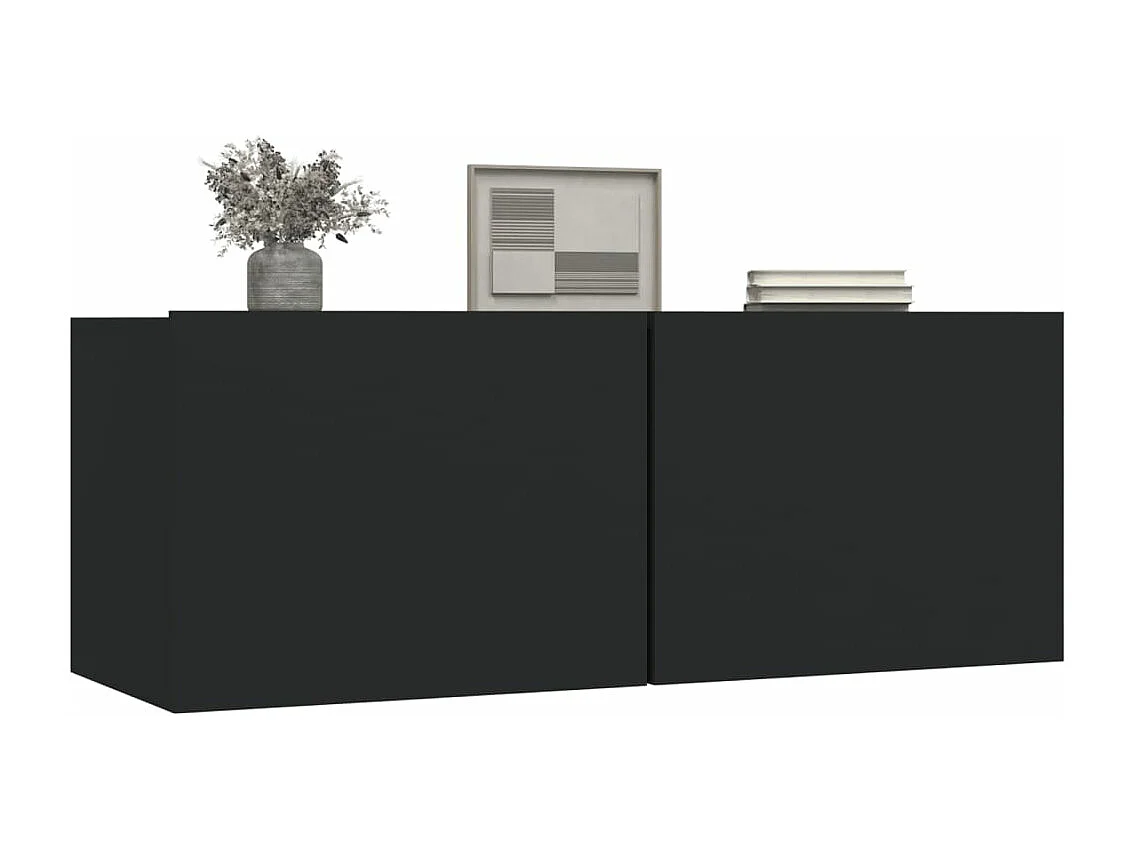 Meubles TV 2 pcs Noir 80x30x30 cm Bois d'ingénierie