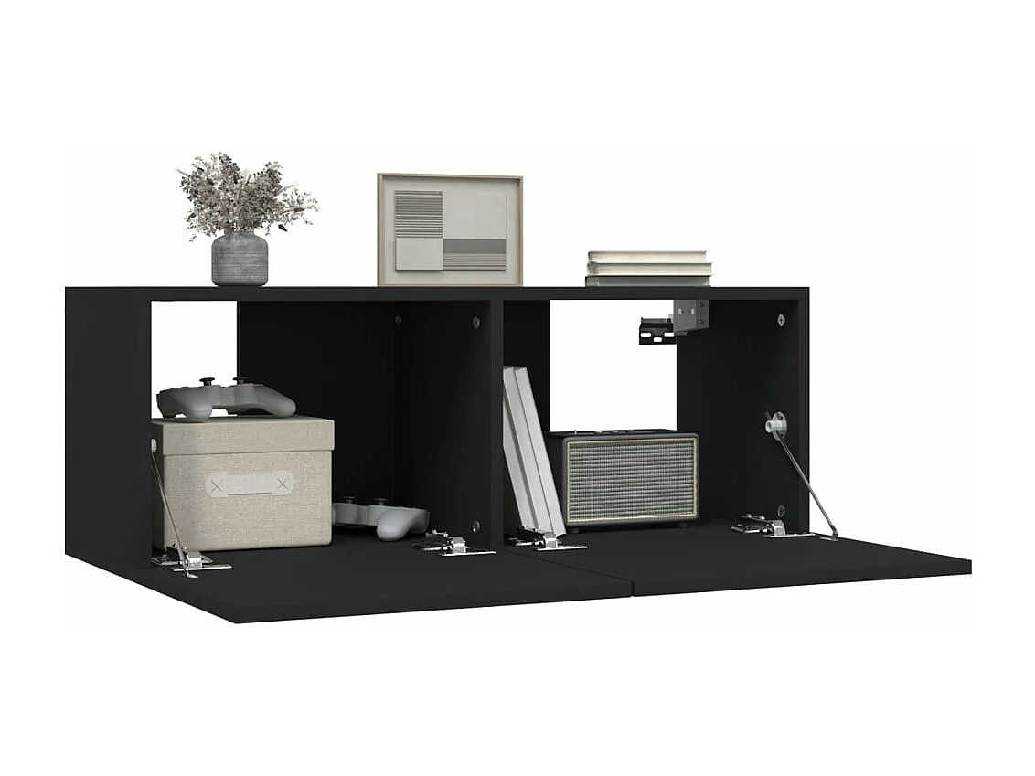 Meubles TV 2 pcs Noir 80x30x30 cm Bois d'ingénierie