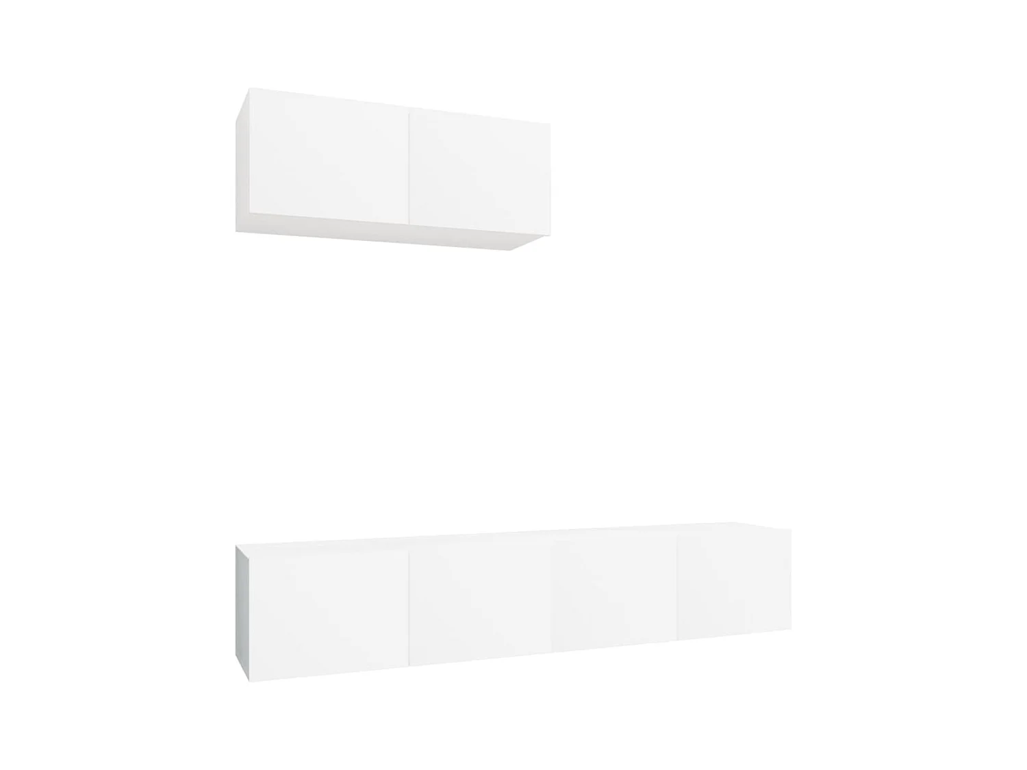Ensemble de meubles TV 3 pcs Blanc Bois d'ingénierie