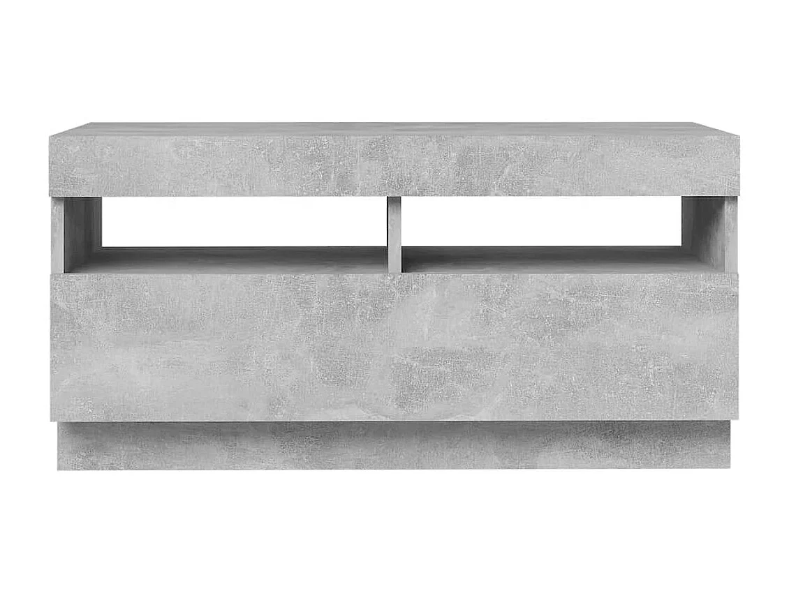 Meuble TV avec lumières LED gris béton 80x35x40 cm