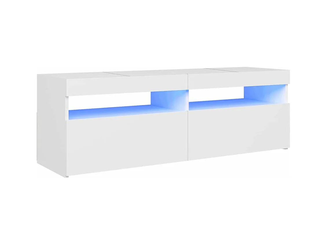 Meuble TV avec lumières LED blanc 120x35x40 cm