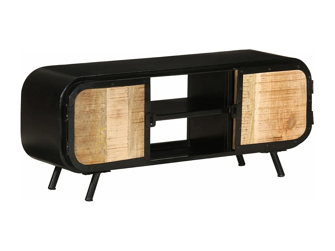 Meuble TV 110x30x45 cm Bois de manguier brut