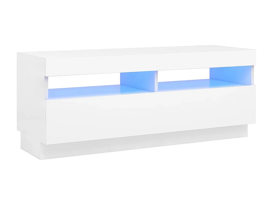 Meuble TV avec lumières LED Blanc 100x35x40 cm