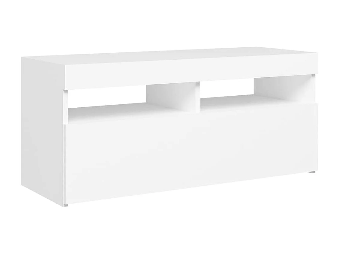 Meuble TV avec lumières LED blanc 90x35x40 cm