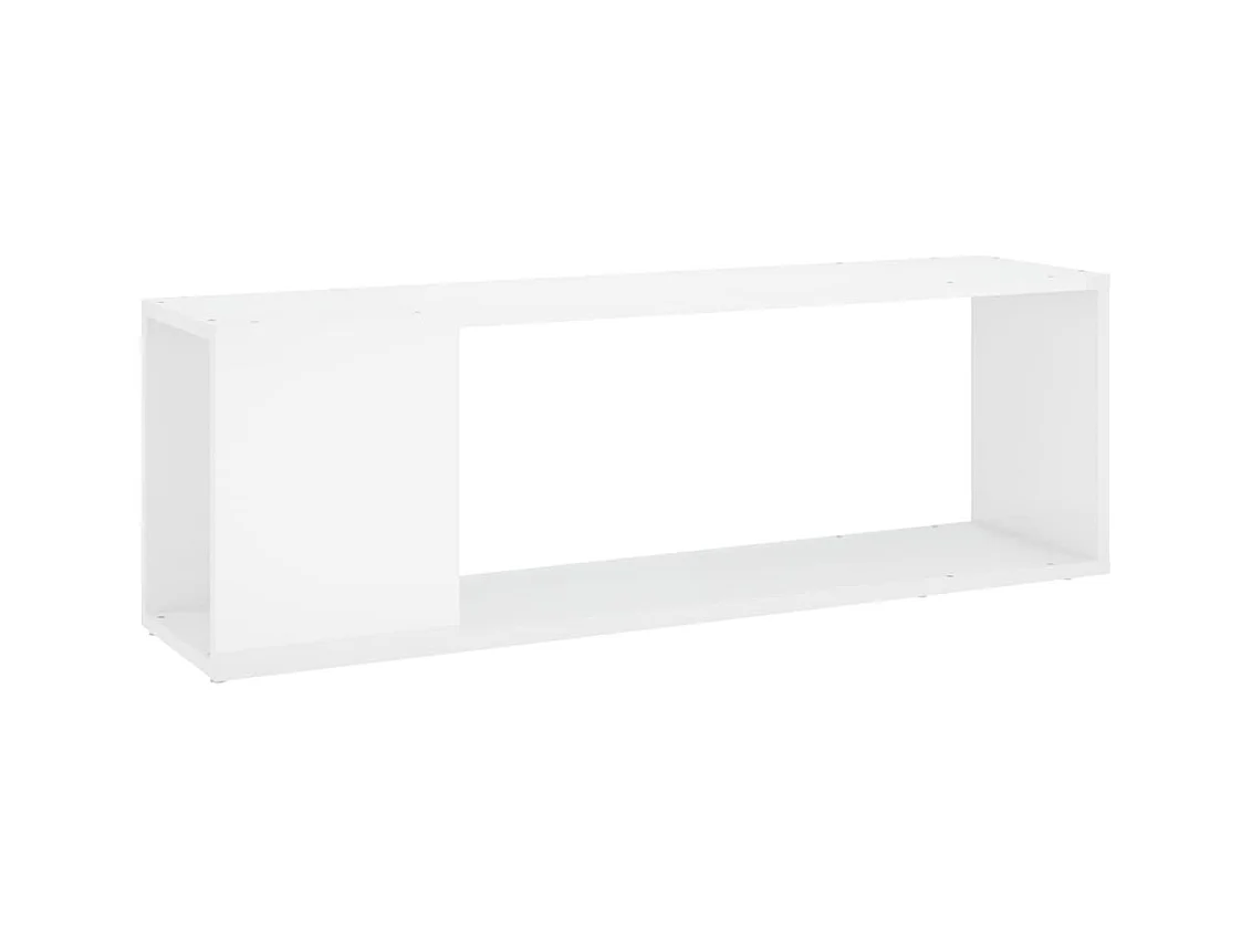 Meuble TV Blanc brillant 100x24x32 cm Bois d'ingénierie