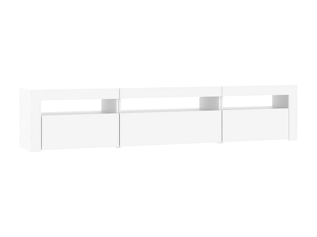 Meuble TV avec lumières LED Blanc 195x35x40 cm