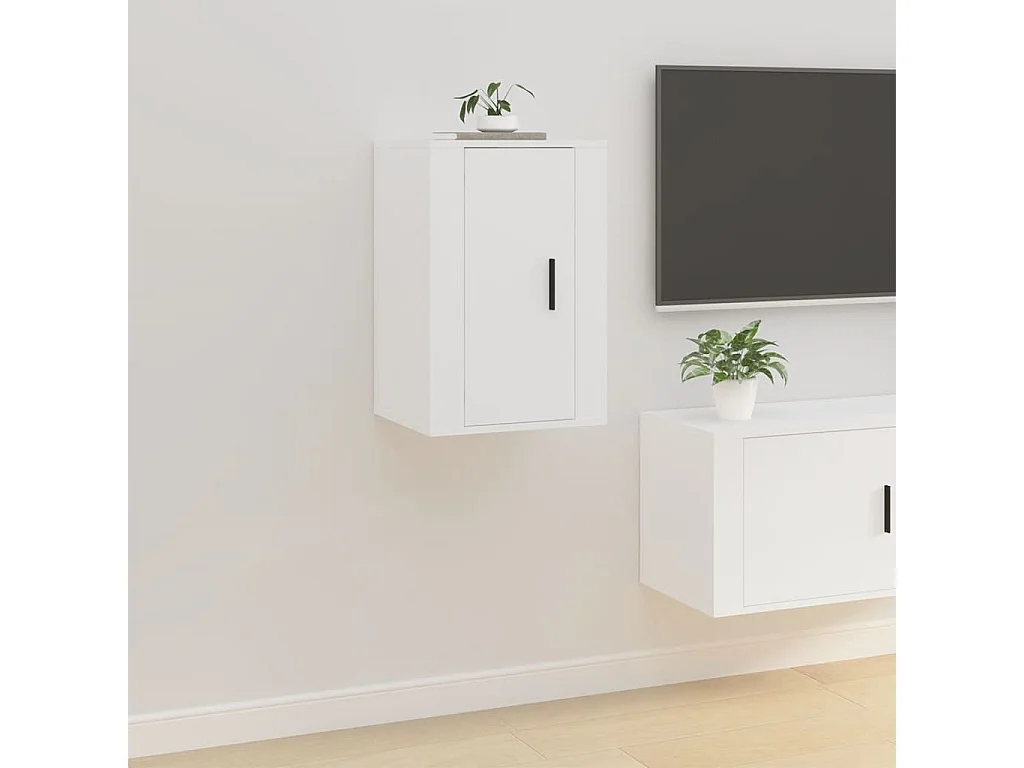 Meubles TV muraux 2 pcs Blanc 40x34,5x60 cm