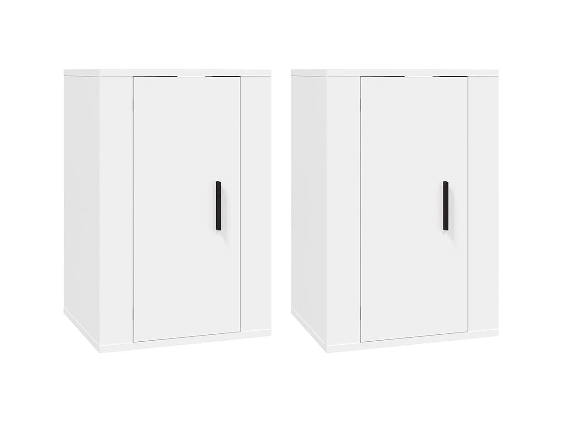 Meubles TV muraux 2 pcs Blanc 40x34,5x60 cm