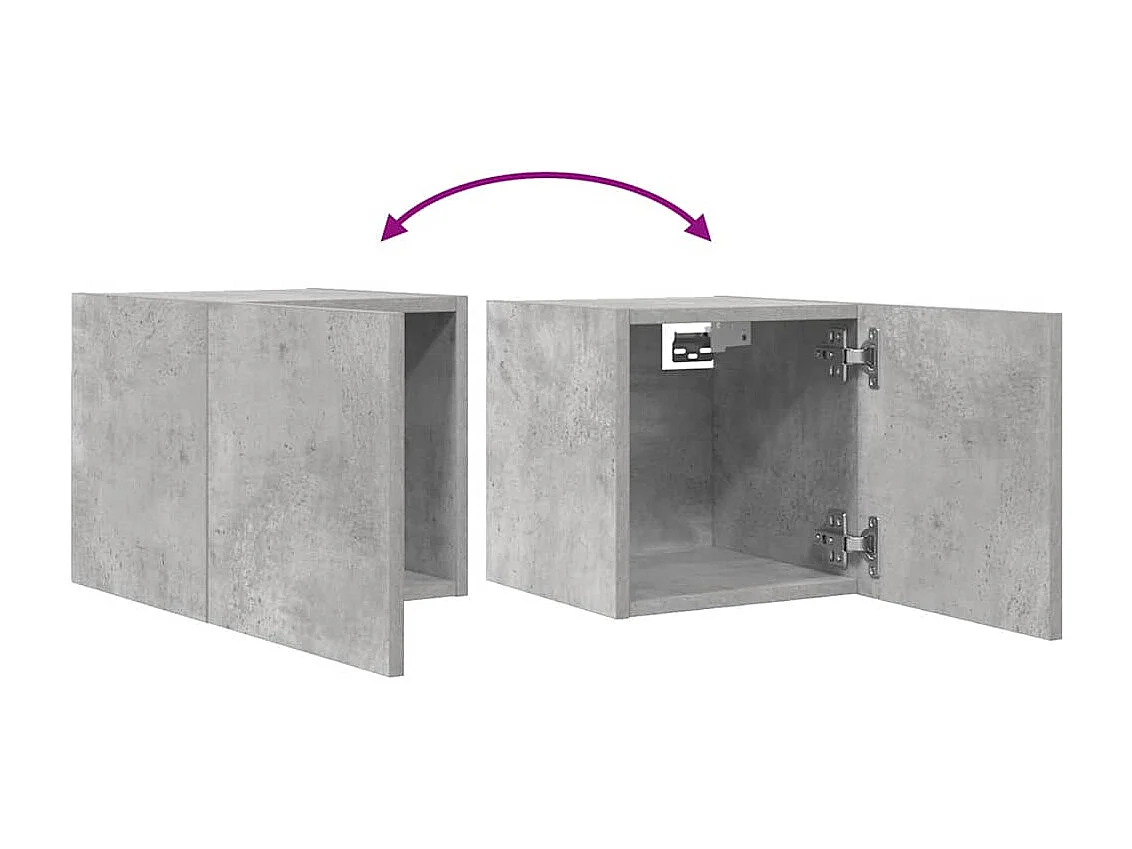 Meuble TV mural Gris béton 30,5x30x30 cm