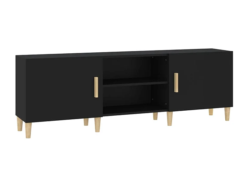 Meuble TV Noir 150x30x50 cm Bois d'ingénierie